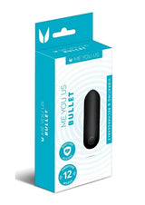 Me You Us Bullet Rechargeable Silicone Vibrator Black packaging showing sleek design and features.