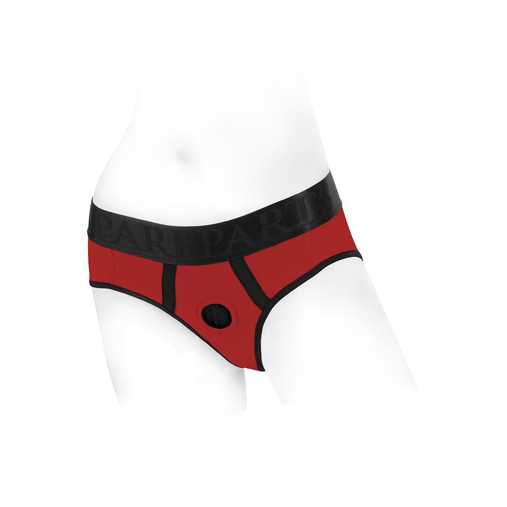SpareParts Tomboi Nylon Briefs Harness Red/Black Size 2XL