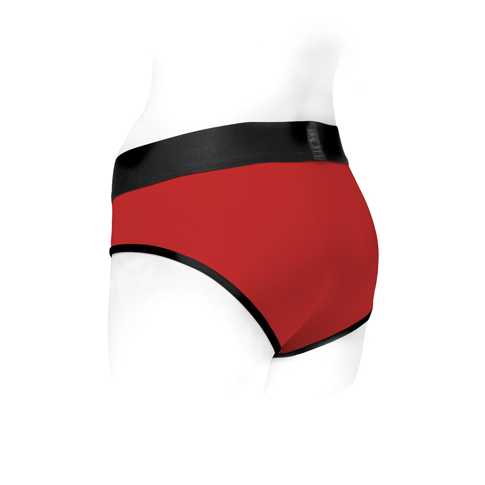 SpareParts Tomboi Nylon Briefs Harness Red/Black Size 2XL