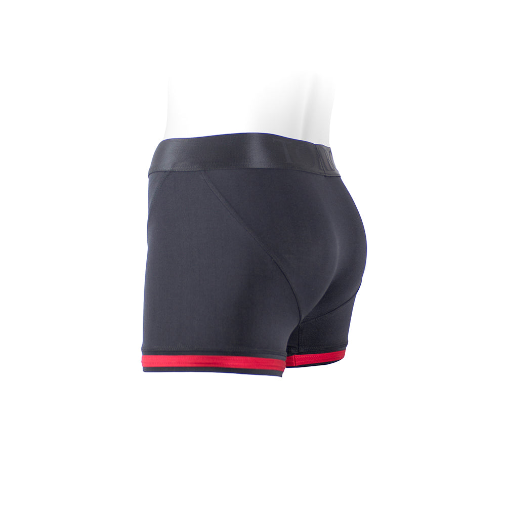 SpareParts Tomboii Nylon Boxer Briefs Harness Black/Red Size XXS