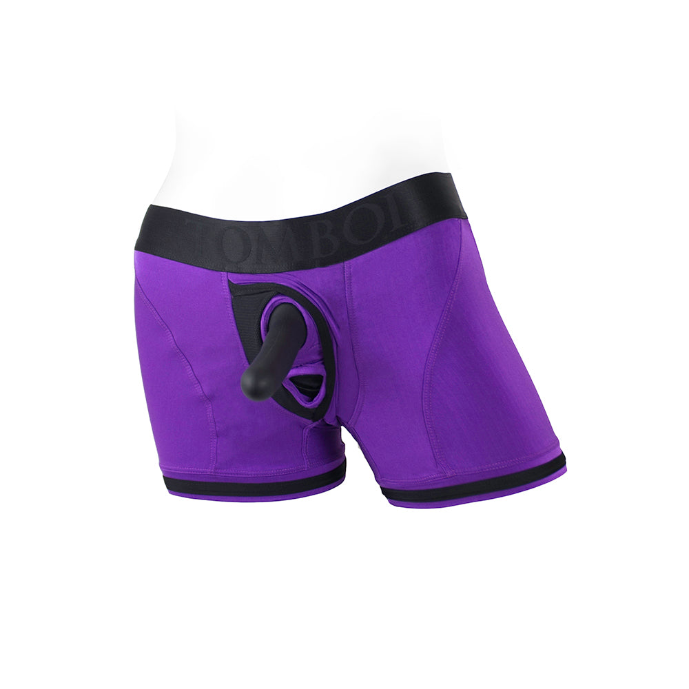 SpareParts Tomboii Nylon Boxer Briefs Harness Purple/Black Size S