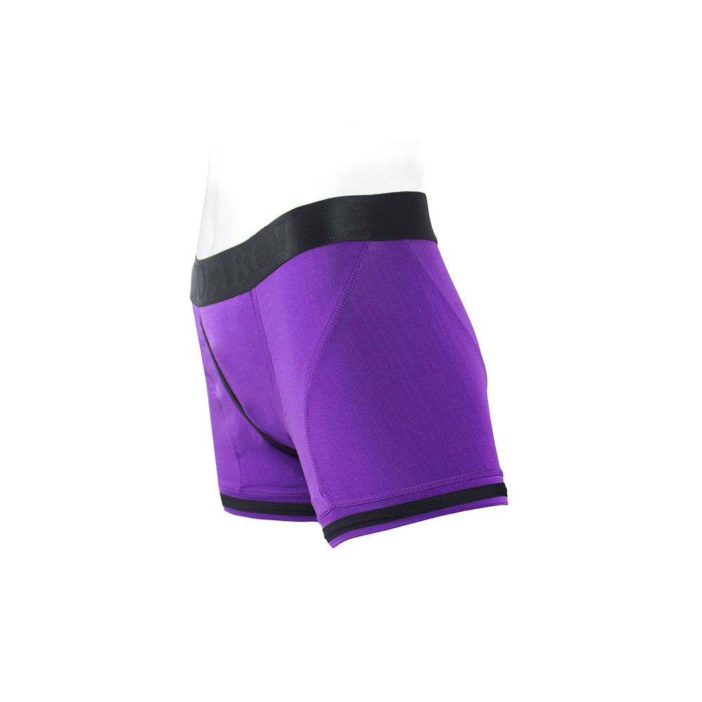SpareParts Tomboii Nylon Boxer Briefs Harness Purple/Black Size L