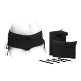 SpareParts Sasha Cinch Booty Short Harness Black Size 5XL