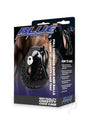 Blueline Full Coverage Locked Up Chastity Cage Black packaging featuring its design and usage instructions.