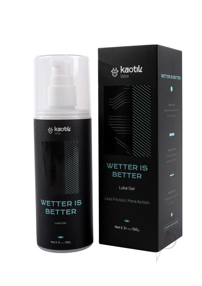 Kaotik Labs Wetter is Better Lube Gel Water Based 5.3 Oz with packaging, designed for optimal glide in tech-enhanced play.