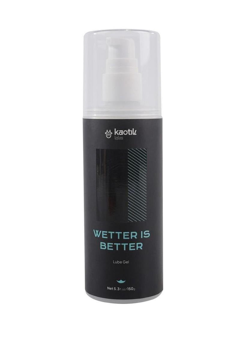 Kaotik Labs Wetter is Better Lube Gel Water Based 5.3 Oz bottle with pump dispenser, designed for optimal glide and friction control.