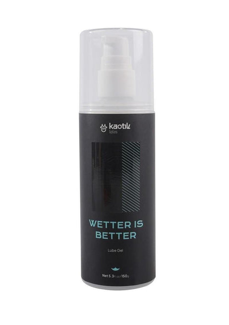 Kaotik Labs Wetter is Better Lube Gel Water Based 5.3 Oz bottle with pump dispenser, designed for optimal glide and friction control.