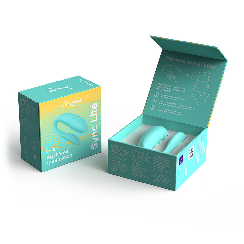 We-Vibe Sync Lite App Control Rechargeable Silicone Couples Vibrator - Aqua
