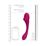 VIVE MIRAI Rechargeable Double Ended Pulse Wave & Air Wave Bendable Silicone Vibrator Pink