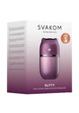 SVAKOM Klitty Dual Licking & Suction Stimulator Lavender packaging with cat design and app feature.