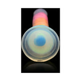 Lollicock Silicone Dildo 7 inch Rainbow Glow in the Dark with a glowing tip and vibrant colors.