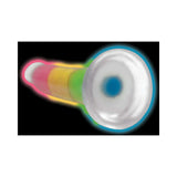 Lollicock Silicone Dildo 7 inch Rainbow Glow in the Dark showcasing vibrant colors and unique glowing design.
