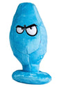 Scruffy Mutt Plug McRuf Blue plush dog toy with an expressive face designed for play and cuddling.