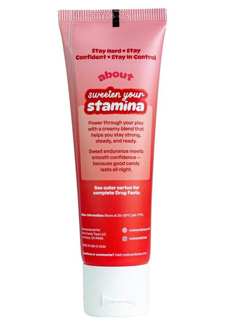 Rock Candy Stamina Sta Hard Cream 1.7 Oz tube, designed for stamina and confidence during play.