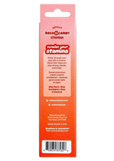 Back packaging of Rock Candy Stamina Sta Hard Cream 1.7 Oz featuring the slogan 'Sweeten Your Stamina'.