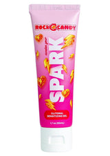 Rock Candy Spark Clitoral Sensitizing Gel 1.7 Oz tube with candy-themed design and vibrant pink packaging.