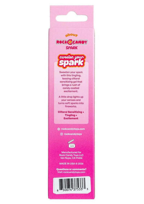 Rock Candy Spark Clitoral Sensitizing Gel 1.7 Oz packaging with playful design and sensory enhancement details.
