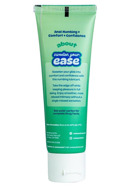 Rock Candy Ease Anal Numbing Lubricant 1.7 Oz tube designed for anal numbing, comfort, and confidence.