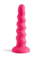 Colours Twist Silicone Dildo with Suction Cup 6.5 Inch Pink, gently contoured silicone design in vibrant pink.