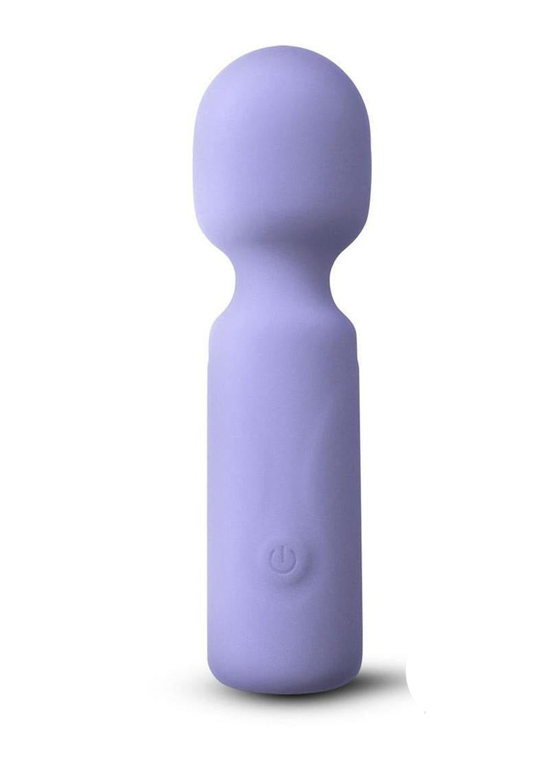 X and O's Adore Silicone Mini Vibrating Wand Blue, compact pleasure toy for solo or shared intimacy.