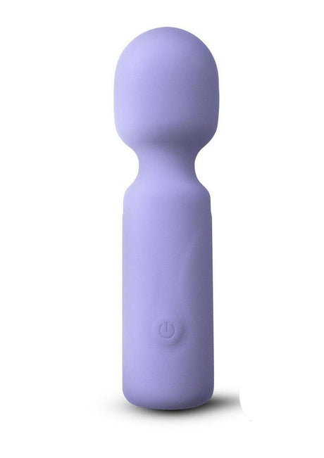 X and O's Adore Silicone Mini Vibrating Wand Blue, compact pleasure toy for solo or shared intimacy.