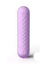 Minnie's Spark Rechargeable Silicone Flexible Bullet Purple in a sleek purple design with a diamond pattern.