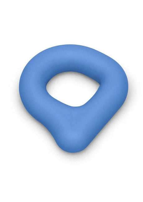 B-Vibe Flex Ring Drip Silicone Cock Ring Blue, a smooth and durable silicone cock ring designed for comfort.