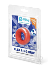 B-Vibe Flex Ring Bulk Silicone Cock Ring Red packaging showcasing premium comfort and durability.