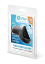 B-Vibe Flex Ring Shaft Silicone Cock Ring & Ball Stretcher Black in packaging, featuring skin-like comfort and super soft silicone.