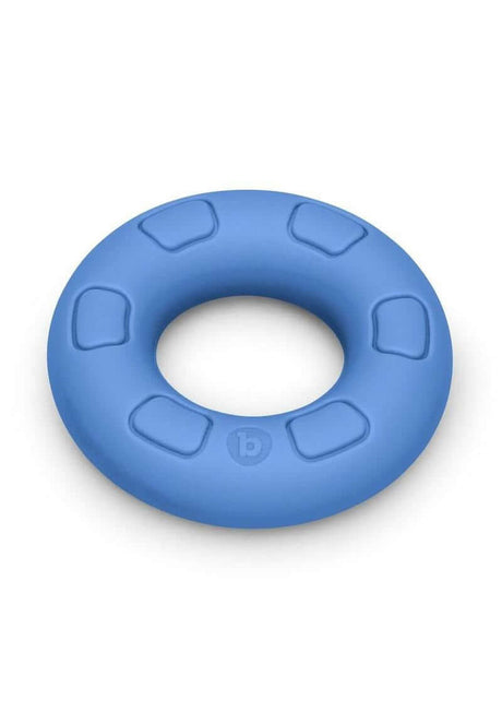 B-Vibe Flex Ring Ultra Soft Silicone Cock Ring Blue with a seamless, smooth finish and skin-like comfort.