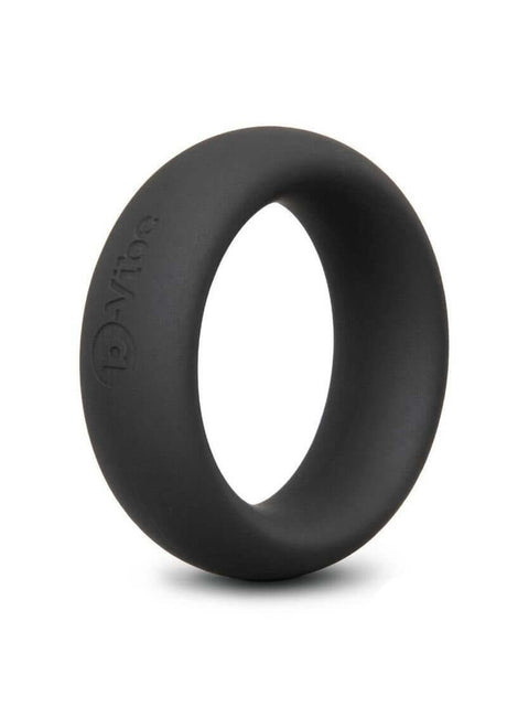 B-Vibe Snug Ring Silicone Cock Ring 40 mm Black displayed on a white background, showcasing its sleek design.