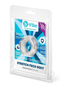 B-Vibe Stretch Tech Bolt Ultra Stretchy Cock Ring Clear package showcasing seamless design and superior comfort.