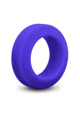B-Vibe Flex Ring GT Silicone Cock Ring 32 mm Blue displayed on a white background, showcasing its smooth finish and vibrant color.