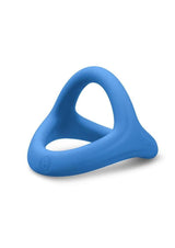 B-Vibe Snug Ring Tri-Sling Silicone Cock Ring Blue showcasing a smooth silicone design for comfort and durability.