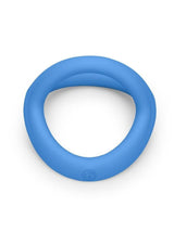 B-Vibe Snug Ring Tri-Sling Silicone Cock Ring Blue, featuring a smooth silicone design for comfort and durability.