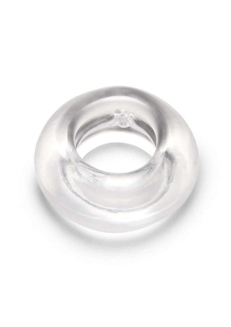 B-Vibe Stretch Tech Choke Cock Ring Clear with a seamless, smooth finish, designed for comfort and durability.