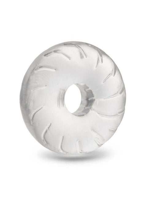 B-Vibe Stretch Tech Drive Ultra Stretchy Cock Ring Clear with a smooth, seamless finish for comfort and durability.