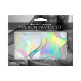 Fantasy Lingerie Holographic 2-Pair Pasties Set Heart & Star Shapes O/S
