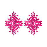 Fantasy Lingerie Glow-In-The-Dark Crystal 1 Pair Jeweled Pasties Neon Pink O/S