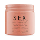 Bijoux Indiscrets Orgasm Glow Supplement 60 Capsules herbal blend dietary supplement for intimate wellness.