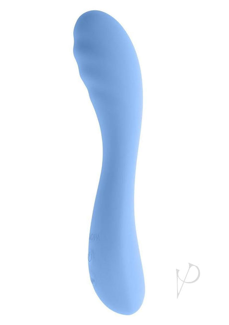 Selopa Hit The Mark Rechargeable Curved Vibrator Blue in a sleek design for targeted pleasure and satisfaction.