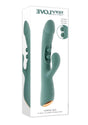 Tapped Out Silicone Vibrator with Stimulator Green