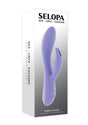Selopa Purple Craze Rechargeable Silicone Rabbit Vibrator Purple packaging featuring elegant design and stimulating features.