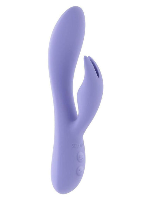 Selopa Purple Craze Rechargeable Silicone Rabbit Vibrator Purple designed for dual stimulation and pleasure.