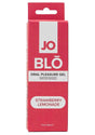 JO Blo Oral Pleasure Gel Strawberry Lemonade 1 Oz packaging front view, featuring bold design and product details.