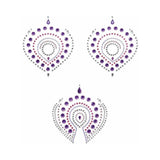 Bijoux Indiscrets Flamboyant Rhinestone Body Decorations featuring purple and silver designs.
