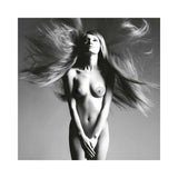Bijoux Indiscrets Flamboyant Rhinestone Body Decorations on model with flowing hair in artistic black and white image.