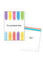 Naughty Greeting Card You Are Good Dick showing colorful design with text on the front and inside.