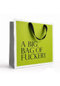 A Big Bag of Fuckery Gift Bag Large displayed with sturdy handles and vibrant green design.