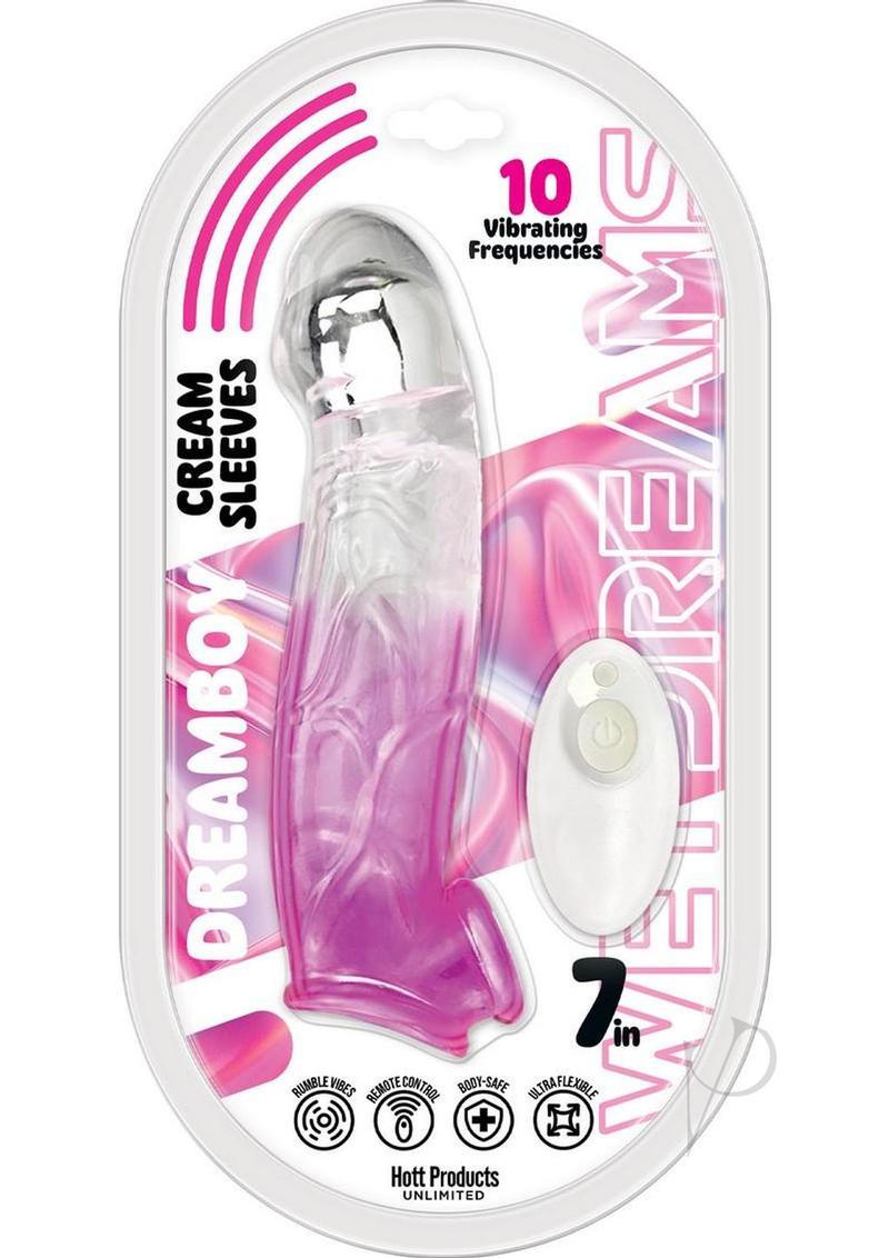 Wet Dreams Dreamboy 7 Inch Vibrating Penis Sleeve Magenta